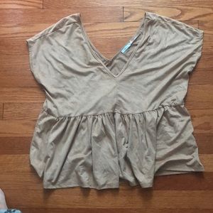 Urban Outfitters Tan Suede Shirt